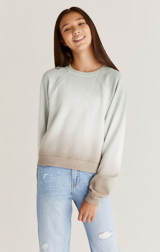 Z Supply Girls Jonah Sunset Sweatshirt - Skylight, Z Supply, cf-size-large-12-14, cf-size-medium-10-12, cf-size-small-7-8, cf-type-pullover, cf-vendor-z-supply, CM22, JAN23, Top, Tween Girl, 