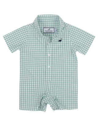 Properly Tied LD Baby Seasonal Shortall in Everglade, Properly Tied, Baby Shortall, Everglade, Properly Tied, Properly Tied LD Baby Seasonal Shortall, Properly Tied Polo Romper, Seasonal Shor