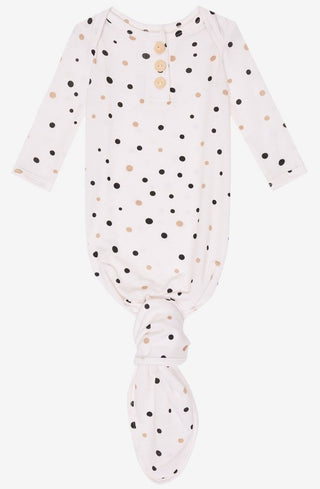 Posh Peanut Jamie Polka Dot Button Knotted Gown, Posh Peanut, Baby, Cyber Monday, Gender Neutral, Infant, Knotted Gown, Layette Gown, Posh PEanut, Posh Peanut Button Knotted Gown, Posh Peanut