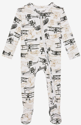 Posh Peanut Wright Flyer Zippered Footie, Posh Peanut, Baby, Cyber Monday, Footie with Zipper, Gender Neutral, Infant, Posh PEanut, Posh Peanut Airplane Footie, Posh Peanut Footie, Posh Peanu