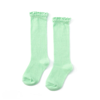 Little Stocking Co Lace Top Knee High Socks - Mint Green, Little Stocking Co, cf-size-0-6-months, cf-size-1-5-3y, cf-size-4-6y, cf-size-6-18-months, cf-type-knee-high-socks, cf-vendor-little-