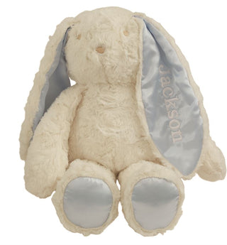 Mud Pie Plush Minky Bunny - Blue, Mud Pie, Bunny, Easter, EB Baby, EB Boys, Els PW 5060, JAN23, Mud Pie, Mud Pie Blue Satin Plush Minky Bunny, Mud Pie Bunny, Mud Pie Easter, Mud Pie Plush, Mu