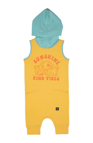 RAGS Tank Hooded Hip Pocket Capri Rag Romper - Sunshine & Kind Vibes, RAGS, cf-size-12-18-months, cf-type-romper, cf-vendor-rags, CM22, RAGS, Rags Retailer Exclusive, Rags Romper, Rags SS22, 