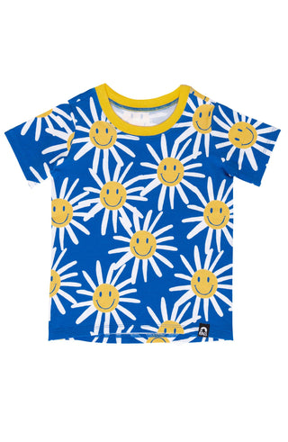 RAGS Short Sleeve Rounded Kids Tee - Smiley Daisy, RAGS, CM22, MovingSummer2022, RAGS, RAGS Kids Tee, RAGS Short Sleeve Rounded Kids Tee, Rags SS22, Rags T-shirt, Rags Tee, Rags to Raches, Sm