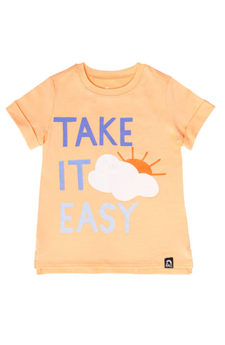 RAGS Short Rolled Sleeve Kids Tee - Take It Easy, RAGS, cf-size-7-8y, cf-type-tee, cf-vendor-rags, CM22, MovingSummer2022, RAGS, RAGS Kids Tee, RAGS Short Rolled Sleeve Kids Tee, Rags SS22, R