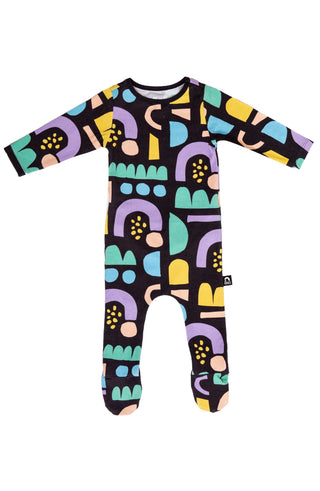 RAGS Infant Rag Romper w/Footies - Abstract Rainbow, RAGS, Abstract Rainbow, CM22, JAN23, MovingSummer2022, RAGS, RAGS Infant Rag Romper, RAGS Infant Rag Romper with Footies, Rags Retailer Ex