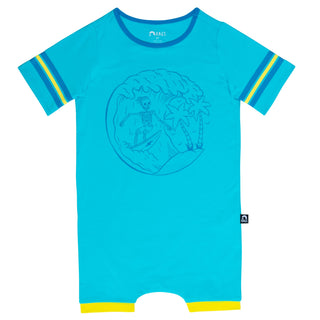 RAGS Essentials Retro S/S Short Rag Romper - Surfin Skelly - Crystal Seas, RAGS, cf-size-12-18-months, cf-size-18-24-months, cf-size-3-6-months, cf-size-6-12-months, cf-type-romper, cf-vendor