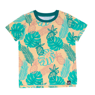 RAGS Short Sleeve Kids Tee - Tropical Pineapple, RAGS, cf-size-2t, cf-size-3-4y, cf-type-tee, cf-vendor-rags, CM22, RAGS, RAGS Kids Tee, RAGS Short Sleeve Rounded Kids Tee - Tropical Pineappl