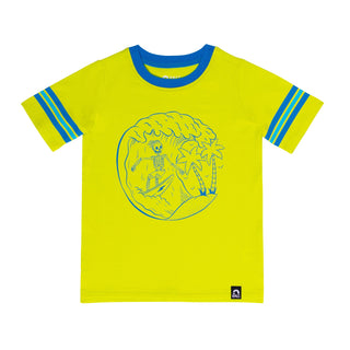 RAGS Retro Sleeve Kids Tee - Surfin Skelly - Limeade, RAGS, cf-size-2t, cf-size-3-4y, cf-type-tee, cf-vendor-rags, CM22, RAGS, RAGS Kids Tee, RAGS Retro Sleeve Kids Tee - Surfin Skelly - Lime