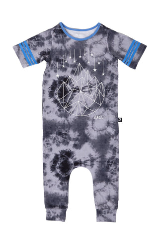 RAGS Retro Short Sleeve Rag Romper - Geo Star - Tie-Dye, RAGS, cf-size-18-24-months, cf-size-2t, cf-size-3-6-months, cf-type-romper, cf-vendor-rags, CM22, Geo Star, RAGS, Rags Fall 2022, RAGS