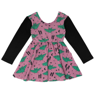 RAGS L/S Swing Dress - Bats, RAGS, cf-size-12-18-months, cf-type-dress, cf-vendor-rags, CM22, Halloween, Halloween Dress, Halloween Rags, RAGS, RAGS Bats, RAGS Dress, Rags Fall 2022, RAGS Gir