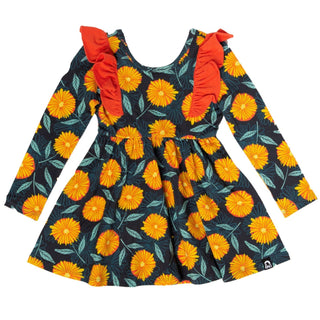 RAGS L/S Ruffle Swing Dress - Flower Power, RAGS, cf-size-12-18-months, cf-size-3-4y, cf-type-dresses, cf-vendor-rags, CM22, JAN23, RAGS, RAGS Dress, Rags Fall 2022, RAGS Flower Power, RAGS G