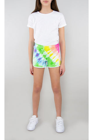 Tractr Girls French Terry Tie-Dye Shorts (7-14), Tractr, Camp, Camp Clothing, CM22, Els PW 5060, French Terry Tie-Dye Shorts, Shorts, Summer Sale, Terry Tie-Dye Shorts, Tie Dye, Tie Dye Short