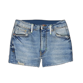 Tractr Girls Indigo Fray Hem Brittany Shorts, Tractr, Brittany Fray Shorts, cf-size-12, cf-size-14, cf-size-7, cf-type-shorts, cf-vendor-tractr, Denim Shorts, Frayed Shorts, Indigo Shorts, Tr