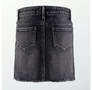 Tractr Lisa Grey Basic Mini Skirt (7-14), Tractr, cf-size-10, cf-type-skirt, cf-vendor-tractr, CM22, Denim, Denim Skirt, Grey Denim Skirt, Grey Mini Skirt, Jean Skirt, Skirt, Tractr, Tractr (