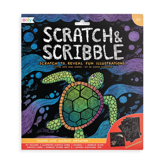 Ooly Scratch and Scribble Art Kit - Ocean Life, Ooly, Art Supplies, Arts & Crafts, cf-type-toy, cf-vendor-ooly, EB Boys, EB Girls, Ocean Life, Ooly, Stocking Stuffer, Stocking Stuffers, Toy, 