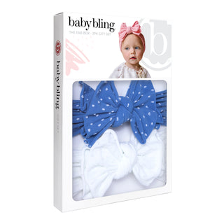 Baby Bling SHAB 2PK Box Set - Denim Dot + White Dot, Baby Bling, Baby Baby Bling Headbands, Baby Bling, Baby Bling 2PK Box SHAB Set, Baby Bling Headband, Baby Bling Headbands, Baby Bling SHAB