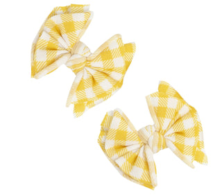 Baby Bling Mustard Gingham Printed Baby FAB Clip Set, Baby Bling, Baby Baby Bling Headbands, Baby Bling, Baby Bling Baby FAB Clip Set, Baby Bling Clip Set, Baby Bling Clip Sets, Baby Bling FA