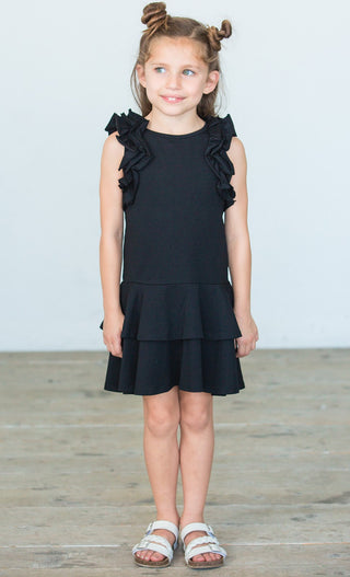 Isobella & Chloe Sunny Smile Dress - Black, Isobella & Chloe, Black Ruffle dress, Dress, Dresses, Isobella & Chloe, Isobella & Chloe Black Sunny Smile Dress, Isobella & Chloe Sunny Dress, Iso