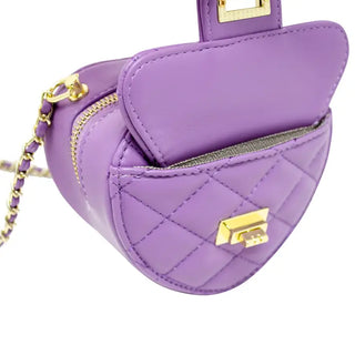 Zomi Gems Quilted Heart Crossbody Bag - Purple, Zomi Gems, Girl gifts, Heart Handbag, Hearts, Purple, Quilted Heart Handbag, Tiny Treats, Valentine, Valentine's Day, Valentines, Zomi Gems, Zo