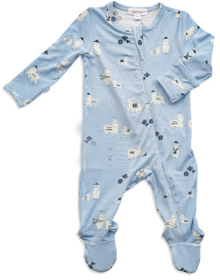 Angel Dear Blue Llama Bamboo Zipper Footie, Angel Dear, angel Dear, Angel Dear Blue Llama, Angel Dear Blue Llama Bamboo Zipper Footie, Angel dear Footie, Angel Dear Llama, Angel Dear Zipper F