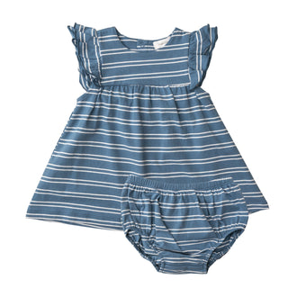 Angel Dear Blue Seahorse Stripe Dress, Angel Dear, Angel Dear, Angel Dear Blue Seahorse Stripe, Angel Dear Dress, Angel Dear Dress with Diaper Cover, Angel Dear SS22, Blue Seahorse Stripe, cf