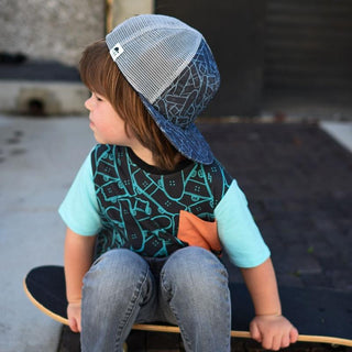 RAGS Short Sleeve Big Pocket Kids Tee - Skateboard Jungle, RAGS, CM22, MovingSummer2022, RAGS, RAGS Short Sleeve Big Pocket Kids Tee - Skateboard Jungle, Rags T-shirt, Rags Tee, Rags to Rache