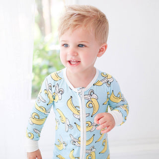 Little Sleepies Blue Banana Convertible Romper/Sleeper, Little Sleepies, Bamboo Pajamas, CM22, Coverall, Footie, Little Sleepies, Little Sleepies Bamboo, Little Sleepies Banana, Little Sleepi