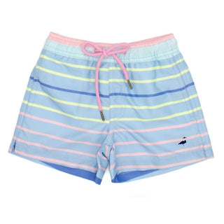 Properly Tied LD Swim Trunk in Santa Monica Stripe, Properly Tied, Boys Swimwear, CM22, Little Ducklings, Properly Tied, Properly Tied Swim, Swim Trunks, Swimwear - Basically Bows & Bowties