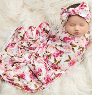 Posh Peanut Pink Rose Swaddle & Headband Set, Posh Peanut, Posh Peanut, Posh Peanut Pink Rose, Posh Peanut Pink Rose Swaddle & Headband Set, Posh PEanut Rose, Posh Peanut Rose Swaddle and Hea