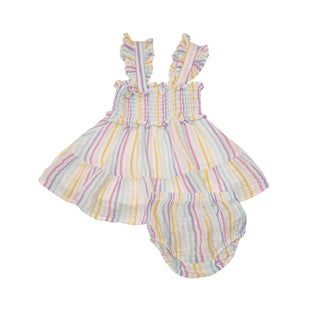 Angel Dear Rainbow Stripe Smocked Ruffle Sundress, Angel Dear, Angel Dear, Angel Dear Dress, Angel Dear Smocked Ruffle Sundress, Angel Dear SS23, Angel Dear Sundress, Angel Dear Sundress w/Di