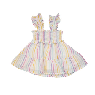 Angel Dear Rainbow Stripe Smocked Ruffle Sundress, Angel Dear, Angel Dear, Angel Dear Dress, Angel Dear Smocked Ruffle Sundress, Angel Dear SS23, Angel Dear Sundress, Angel Dear Sundress w/Di