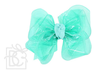 Medium Waterproof Double Knot Hair Bow on Clippie, Beyond Creations, Alligator Clip Hair Bow, Beyond Creations, Bow, cf-size-apple-green, cf-size-aquamarine, cf-size-black, cf-size-emerald, c