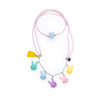 Lilies & Roses Cute Bunny Pastel Colors Necklace, Lilies & Roses, Birthday Girl, Birthday Necklace, Easter, Easter Basket Ideas, EB Girls, Lilies & Roses, Lilies & Roses Cute Bunny Pastel Col