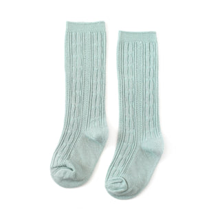 Little Stocking Co Knee High Socks - Mist, Little Stocking Co, Cable Knit Knee High, Cable Knit Knee High Socks, cf-size-0-6-months, cf-size-1-5-3y, cf-size-4-6y, cf-size-6-18-months, cf-type