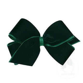 Small King Classic Velvet Hair Bow on Clippie, Wee Ones, All Things Holiday, cf-type-hair-bow, cf-vendor-wee-ones, Christmas Bow, Hair Bow, Holiday Hair Bow, Small King, Small King Classic Ve