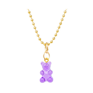 Zomi Gems Purple Gummy Bear Necklace, Zomi Gems, Gummy Bear, Jewelry, Little Girls Jewelry, Necklace, Tiny Treats, Zomi Gems, Zomi Gems Gummy Bear Necklace, Zomi Gems Necklace, Necklaces - Ba