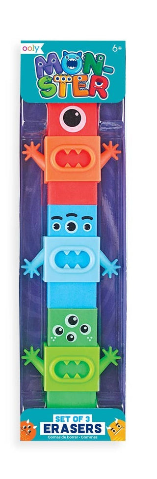 Ooly Monster Erasers (Set of 3), Ooly, Art Supplies, Camp Gift, Camp Gifts, EB Boys, Eraser, ift, Monster, Monster Erasers, Ooly, Ooly Monster Erasers, Ooly Monster Erasers (Set of 3), School