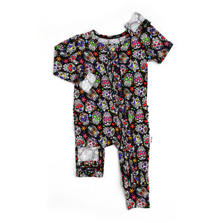 Gigi and Max Cecilia Ruffle Zip One Piece, Gigi and Max, Bamboo Pajama, cf-size-9m-6-9m, cf-size-newborn-footed, cf-type-pajamas, cf-vendor-gigi-and-max, CM22, Gigi & Max, Gigi & Max Hallowee