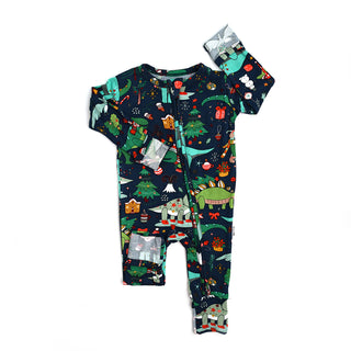 Gigi and Max Dillon Dino Zip One Piece, Gigi and Max, All Things Holiday, Bamboo Pajama, cf-size-6m-3-6m, cf-type-pajamas, cf-vendor-gigi-and-max, Christmas, Christmas Dino, Christmas Footie,