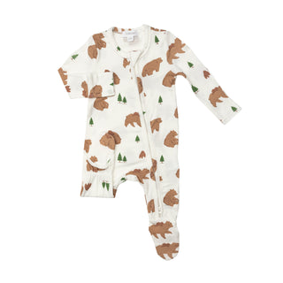 Angel Dear Brown Bear Footie with Zipper, Angel Dear, angel Dear, Angel Dear Bamboo Footie, Angel Dear Fall 2022, Angel Dear Footie with Zipper, Bamboo Footie, Brown Bear, CM22, Footie with Z