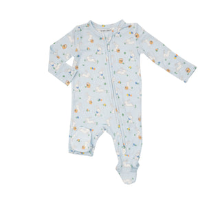 Angel Dear Blue Bunnies 2 Way Zipper Footie, Angel Dear, angel Dear, Angel Dear Bamboo Footie, Angel Dear Footie with Zipper, Angel Dear SS23, Bamboo Footie, cf-size-0-3-months, cf-size-3-6-m