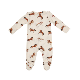 Angel Dear Horses 2 Way Zipper Footie, Angel Dear, angel Dear, Angel Dear Bamboo Footie, Angel Dear Footie with Zipper, Angel Dear SS23, Bamboo Footie, Footie with Zipper, Horses, Footie - Ba