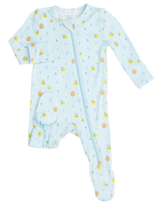 Angel Dear Little Bee Blue Bamboo Footie with Zipper, Angel Dear, Angel Dear, Angel Dear Cutey Whale, Angel Dear Footie with Zipper, Angel Dear Little Bee, Angel dear Spring 2021, CM22, JAN23