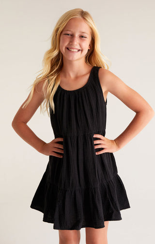 Z Supply Girls Gauze Dress - Black, Z Supply, JAN23, Top, Tween Girl, tween girls, Tween Girls Clothing, Z Supply, Z Supply Dress, Z Supply Girls, Z Supply Tween, Dresses - Basically Bows & B