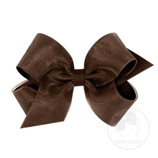 Medium Overlay Grosgrain Bow on Clippie (55+ Colors), Wee Ones, cf-size-antique-white, cf-size-aqua, cf-size-black, cf-size-blue-vapor, cf-size-charcoal, cf-size-coffee, cf-size-colonial-rose