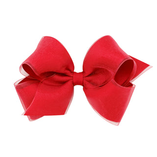 Medium Overlay Grosgrain Bow on Clippie (55+ Colors), Wee Ones, cf-size-antique-white, cf-size-aqua, cf-size-black, cf-size-blue-vapor, cf-size-charcoal, cf-size-coffee, cf-size-colonial-rose