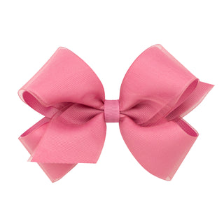 Medium Overlay Grosgrain Bow on Clippie (55+ Colors), Wee Ones, cf-size-antique-white, cf-size-aqua, cf-size-black, cf-size-blue-vapor, cf-size-charcoal, cf-size-coffee, cf-size-colonial-rose