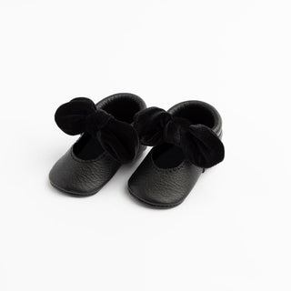 Freshly Picked Black Velvet Knotted Bow Soft Sole Moccasins, Freshly Picked, Freshly Picked, Freshly Picked Black Velvet Knotted Bow, Freshly Picked Black Velvet Knotted Bow Soft Sole Moccasi