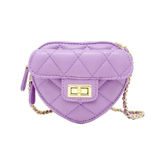 Zomi Gems Quilted Heart Crossbody Bag - Purple, Zomi Gems, Girl gifts, Heart Handbag, Hearts, Purple, Quilted Heart Handbag, Tiny Treats, Valentine, Valentine's Day, Valentines, Zomi Gems, Zo